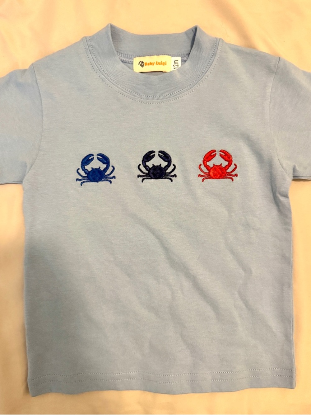 NWOT Baby Luigi Embroidered Crab Tee Size 12 mo
